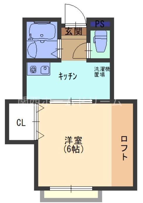 ヴィレッヂコート深田(1DK/2階)の間取り写真