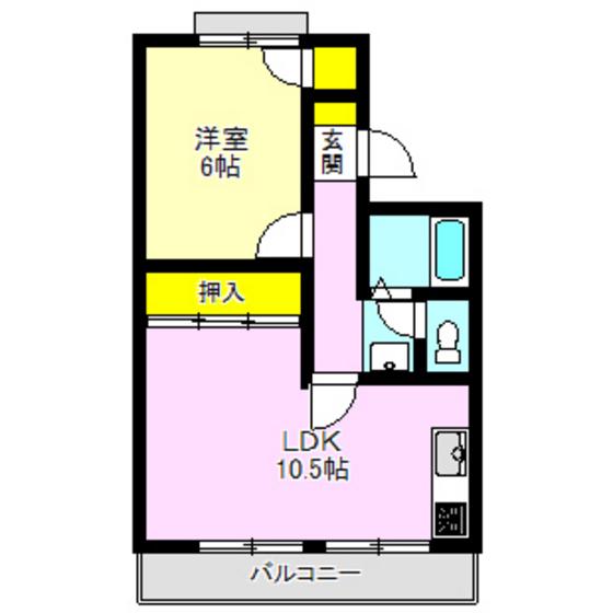 吉井レジデンス(1LDK/1階)の間取り写真