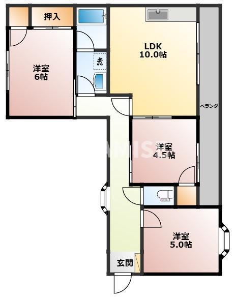 メゾン宗方(3LDK/2階)の間取り写真