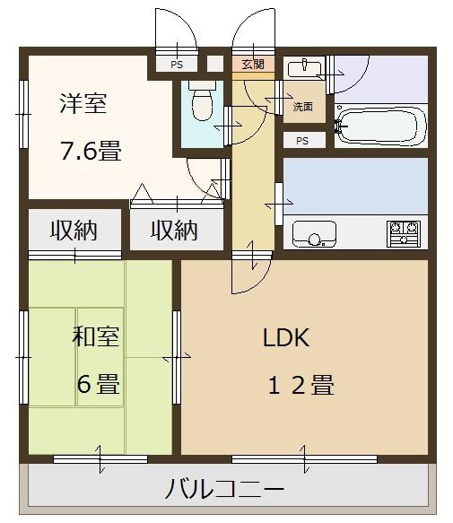 マジェスティ御影(2LDK/2階)の間取り写真