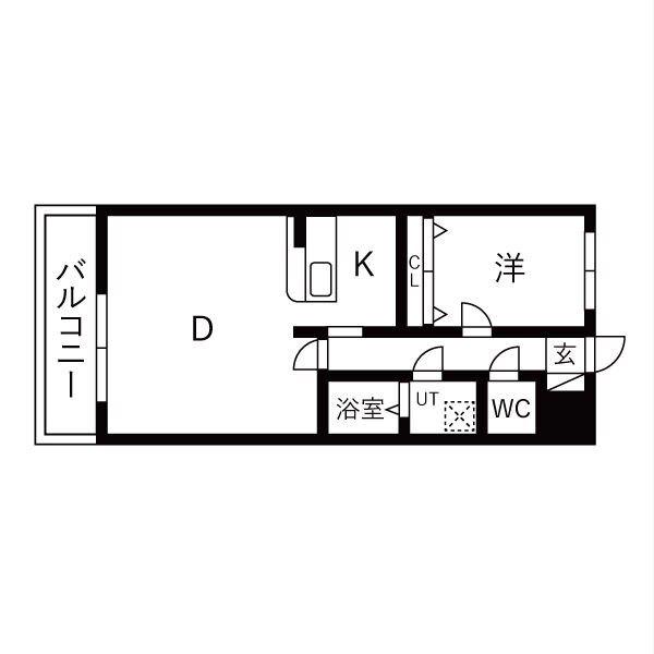ウエストコート(1LDK/2階)の間取り写真