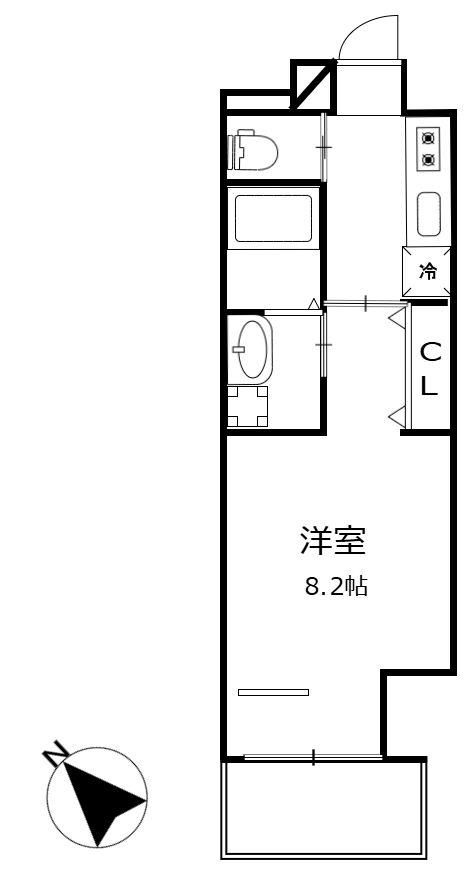 GUILD幕張(1K/7階)の間取り写真