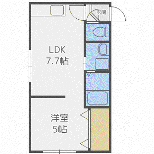 MSP722弐番館(1DK/3階)の間取り写真