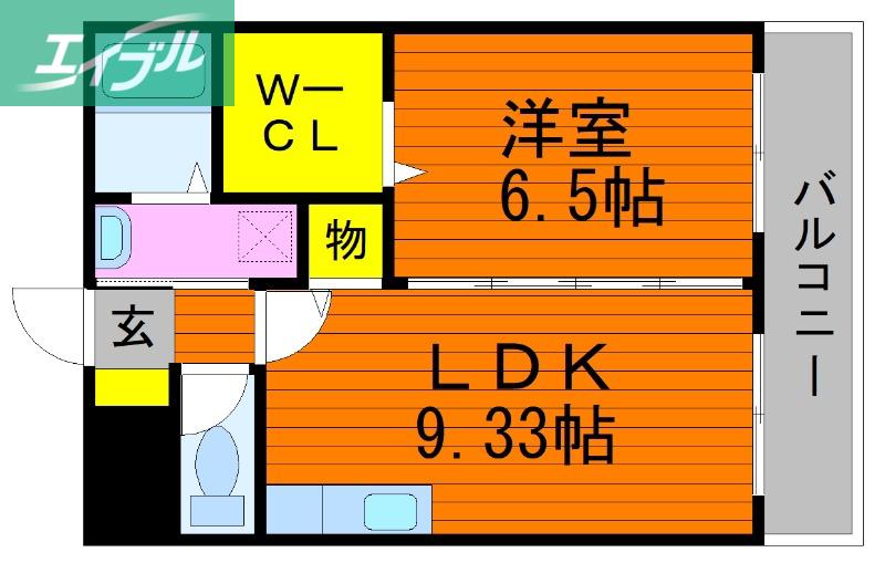マリアージュ(1LDK/1階)の間取り写真