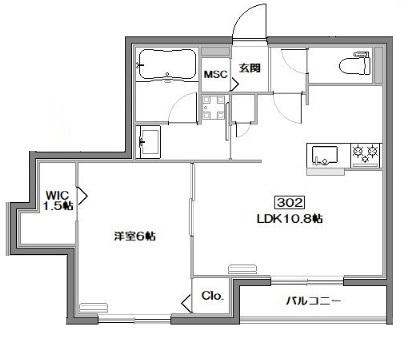 CLAIR SETAGAYA(1LDK/3階)の間取り写真