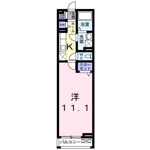ノーブルスクエア(1K/1階)の間取り写真