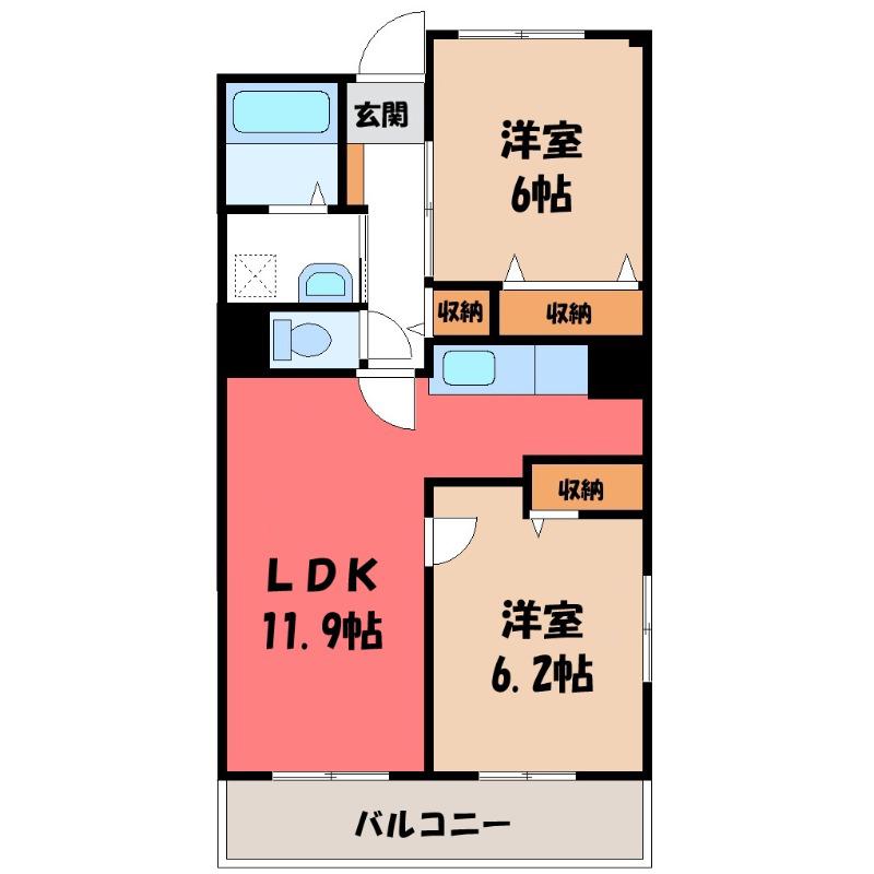 グランドプレステージ(2LDK/3階)の間取り写真