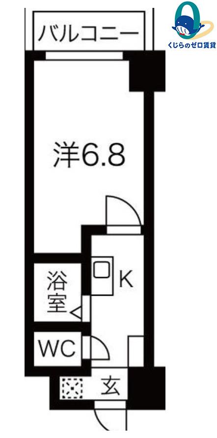 クレスト泉(1K/3階)の間取り写真