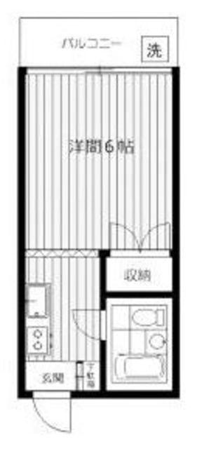 キャビンタコス(1K/1階)の間取り写真