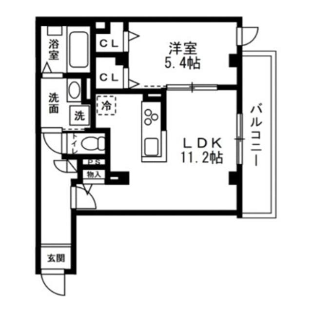 ディアコートあざみ野(1LDK/3階)の間取り写真