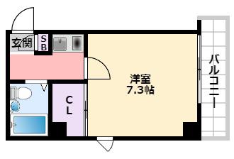 セシルスポット(1K/1階)の間取り写真