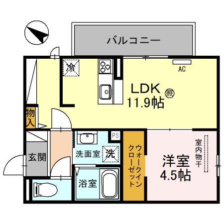 アルブル コート(1LDK/1階)の間取り写真