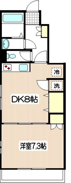 トライデンス(1DK/2階)の間取り写真