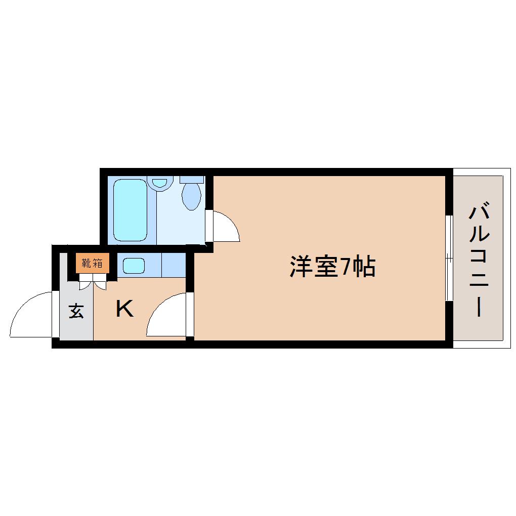 エクステリア法隆寺(1K/3階)の間取り写真