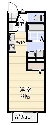 PUREGRACE(ワンルーム/2階)の間取り写真