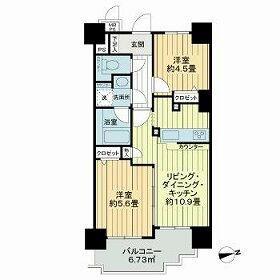 ライオンズマンション白金台(2LDK/9階)の間取り写真