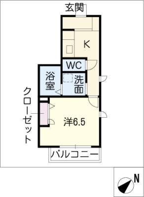 ウィンザー大高(1K/1階)の間取り写真