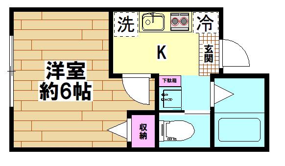 G.LIENV(1K/1階)の間取り写真