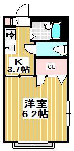 ドミール・ノワ(1K/1階)の間取り写真