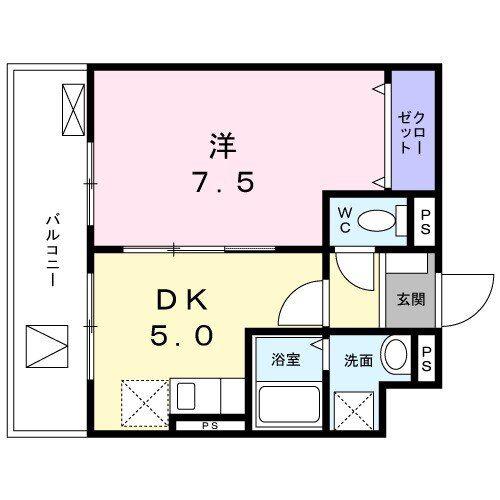 グランスクエア(1DK/5階)の間取り写真