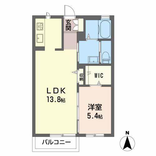 シェリール(1LDK/1階)の間取り写真