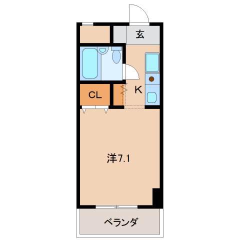 シェトワ城東(1K/5階)の間取り写真