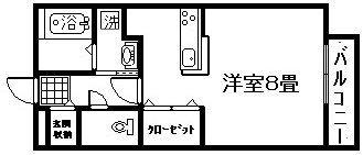 サンシャインヴィラ(ワンルーム/2階)の間取り写真