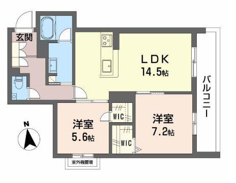 シャーメゾン マイレ(2LDK/3階)の間取り写真
