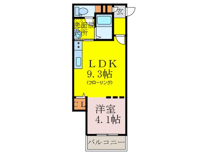 BRANCHE春日原(1LDK/3階)の間取り写真