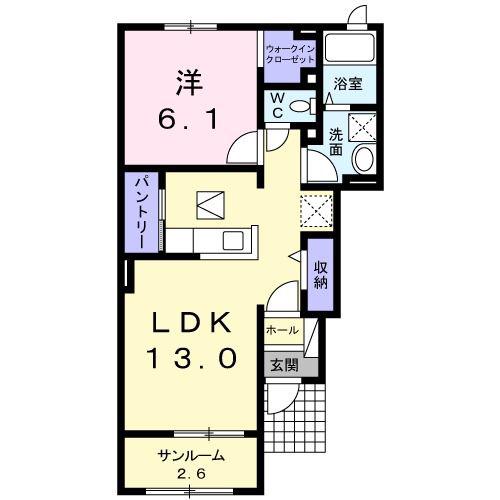 スターSK(1LDK/1階)の間取り写真