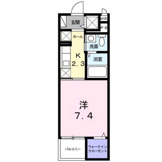 フレイムタウア(1K/3階)の間取り写真