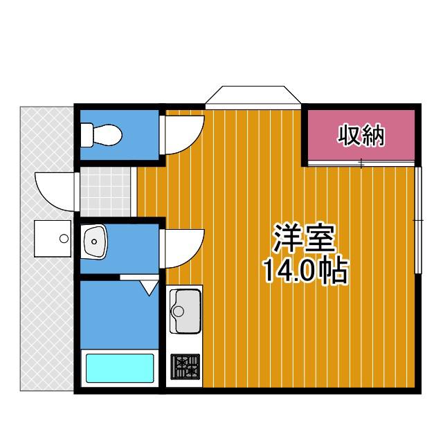 グリーンハイツ田中(ワンルーム/3階)の間取り写真