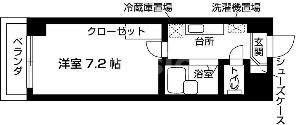 S-FORT市川(1K/4階)の間取り写真