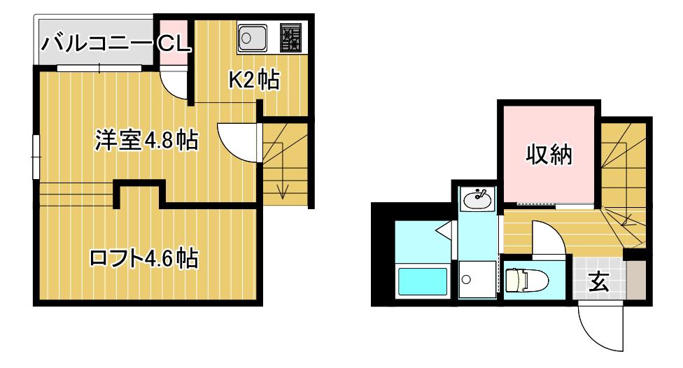 M.S FELIZ須屋(1SK/1階)の間取り写真