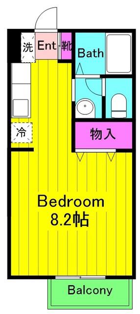 サンライズコートII(1K/1階)の間取り写真