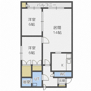 ハピネス386(2LDK/2階)の間取り写真