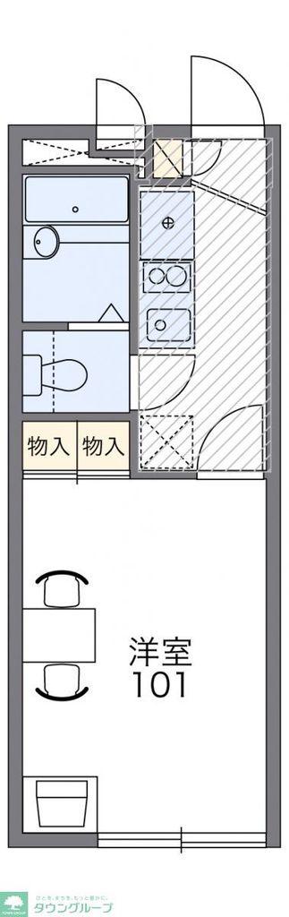 レオパレスタナべ(1K/3階)の間取り写真