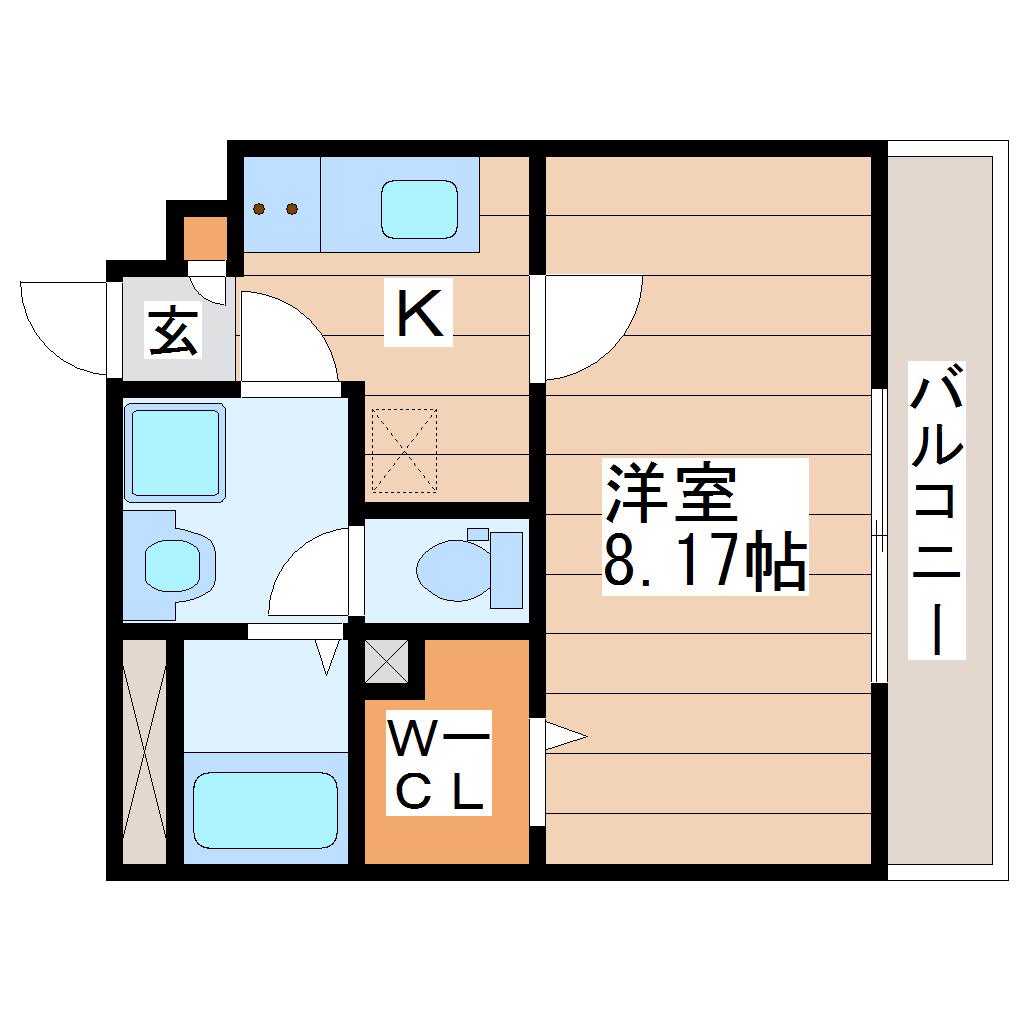 リブリ・TS原町(1K/2階)の間取り写真