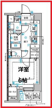 ディップス西新井(1K/4階)の間取り写真