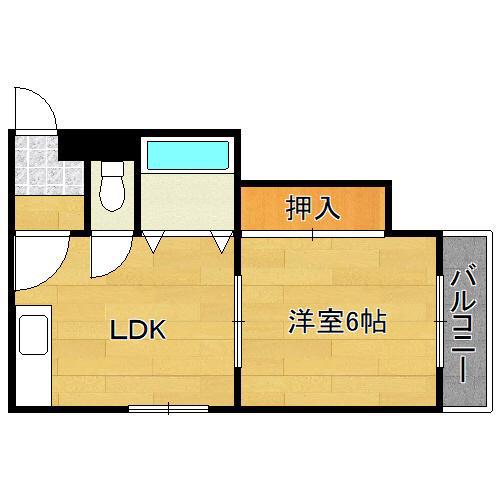 エンパイヤシティ(1DK/1階)の間取り写真