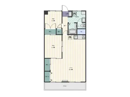 一徳ハイツ PART 2-217(2LDK/2階)の間取り写真