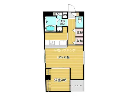 ゴールドハイム(1LDK/3階)の間取り写真