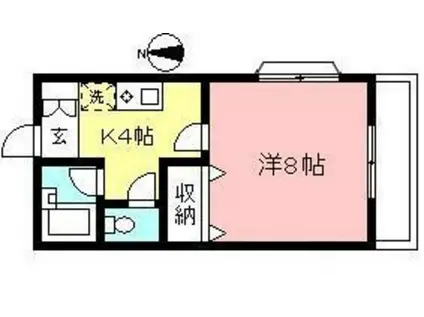 サニーハウス(1K/1階)の間取り写真