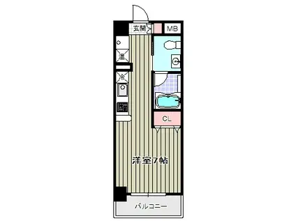 パラッツォ四天王寺(1K/6階)の間取り写真