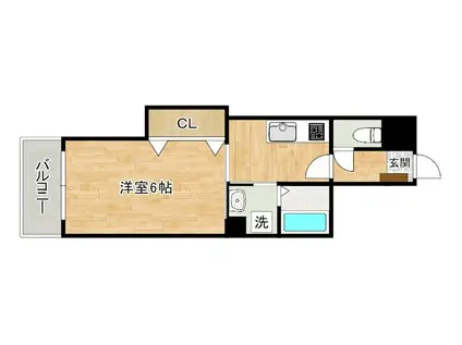 片野タカヤコーポレーションビル(1K/4階)の間取り写真