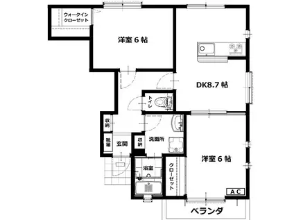 ヴィラコート和田7-2(2DK/1階)の間取り写真