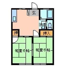 ソーブルA棟(2DK/1階)の間取り写真