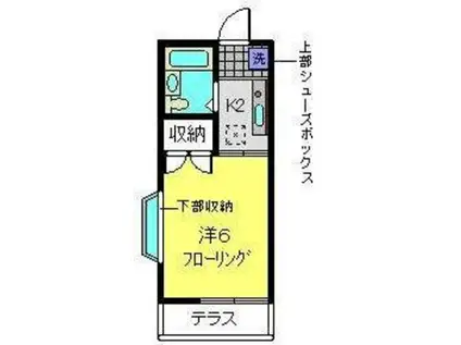 パペチェル横浜(1K/1階)の間取り写真
