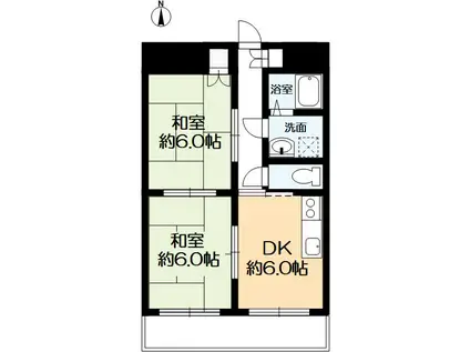グレイスハイム大同(2DK/3階)の間取り写真