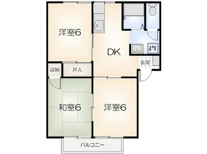 フレグランス新栄(3DK/2階)の間取り写真